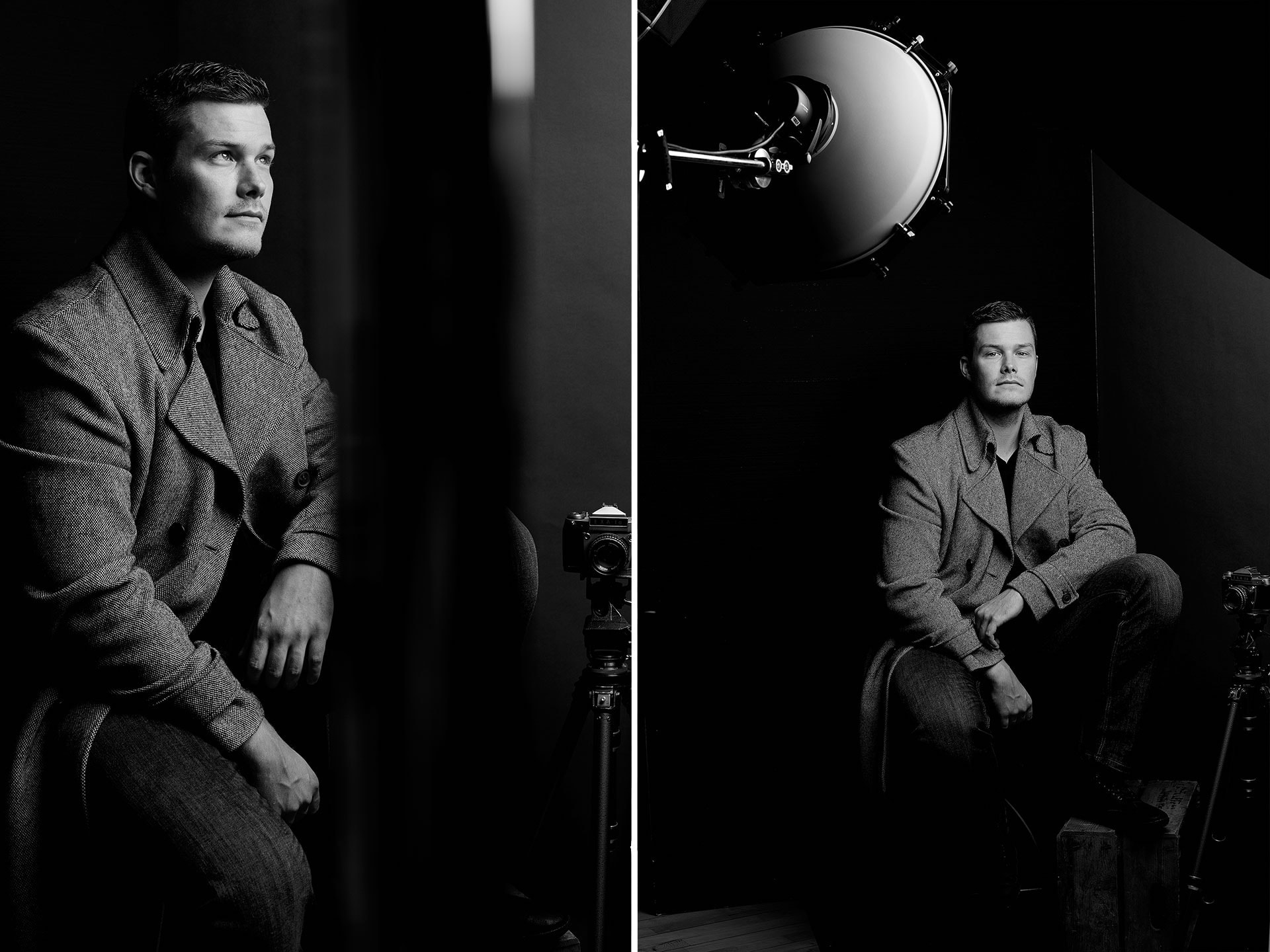 Schauspielerfotos im Studio, Männerportraits in Schwarzweiss, Fotograf Fürth