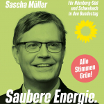 Plakat des Grünen Politikers Sascha Müller